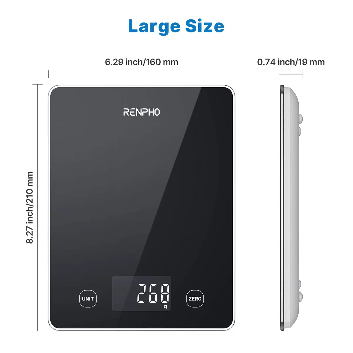 RENPHO Smart Food Scale with Nutritional Calculator, Bluetooth App, Black | Accurate Kitchen & Nutrition Tracking - view 9