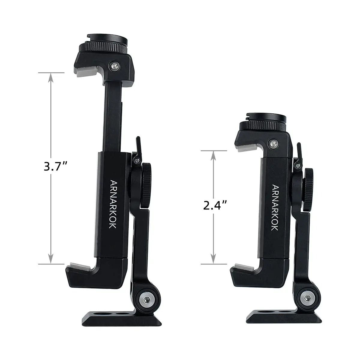 ARNARKOK Metal Phone Tripod Mount with Rotatable Cold Shoe | 360° Swivel & Tilt, Aluminum Body for Vlogging & Live Streaming - view 3