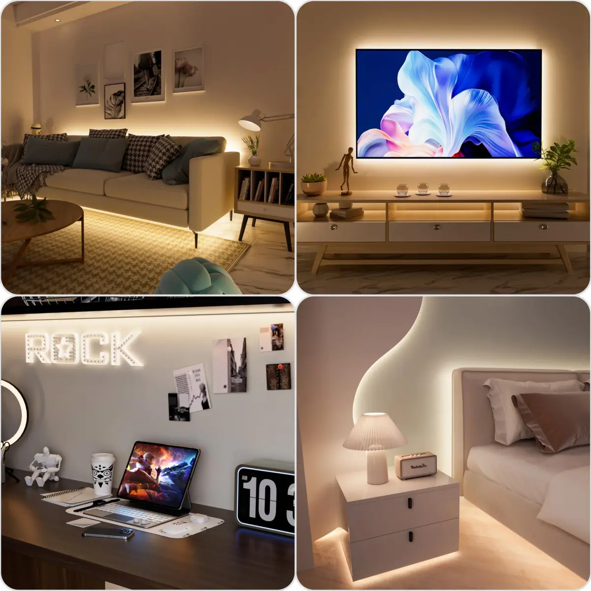 PAUTIX COB LED Strip Light 2m (6.56ft) 640 LEDs 4000K Natural White | Dimmable USB Powered Tape Light for TV Backlight & Home DIY - view 7