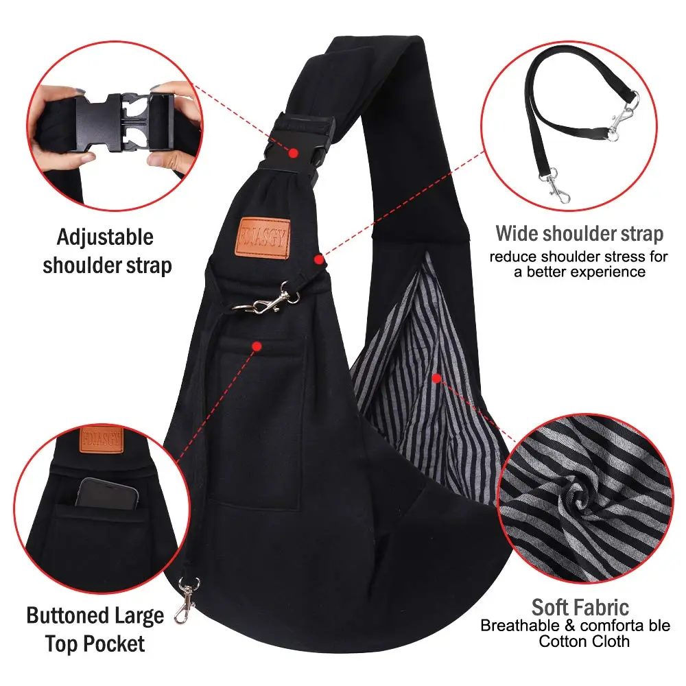 FDJASGY Small Dog Sling Carrier 56cm (22in) | Hands-Free Breathable Mesh for Travel - view 3