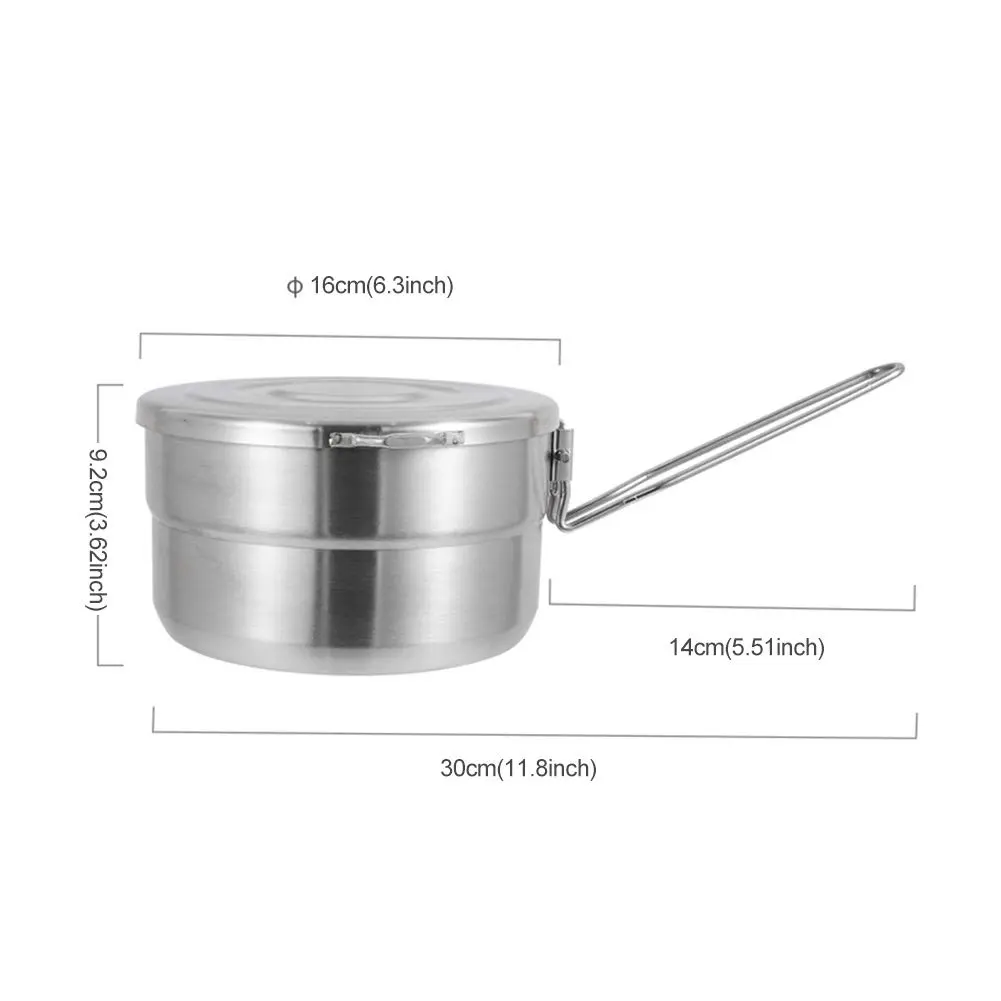 Denpetec 1.5L Stainless Steel Camping Pot with Lid & Folding Handle | Durable Outdoor Cookware (70-120 chars) - view 9