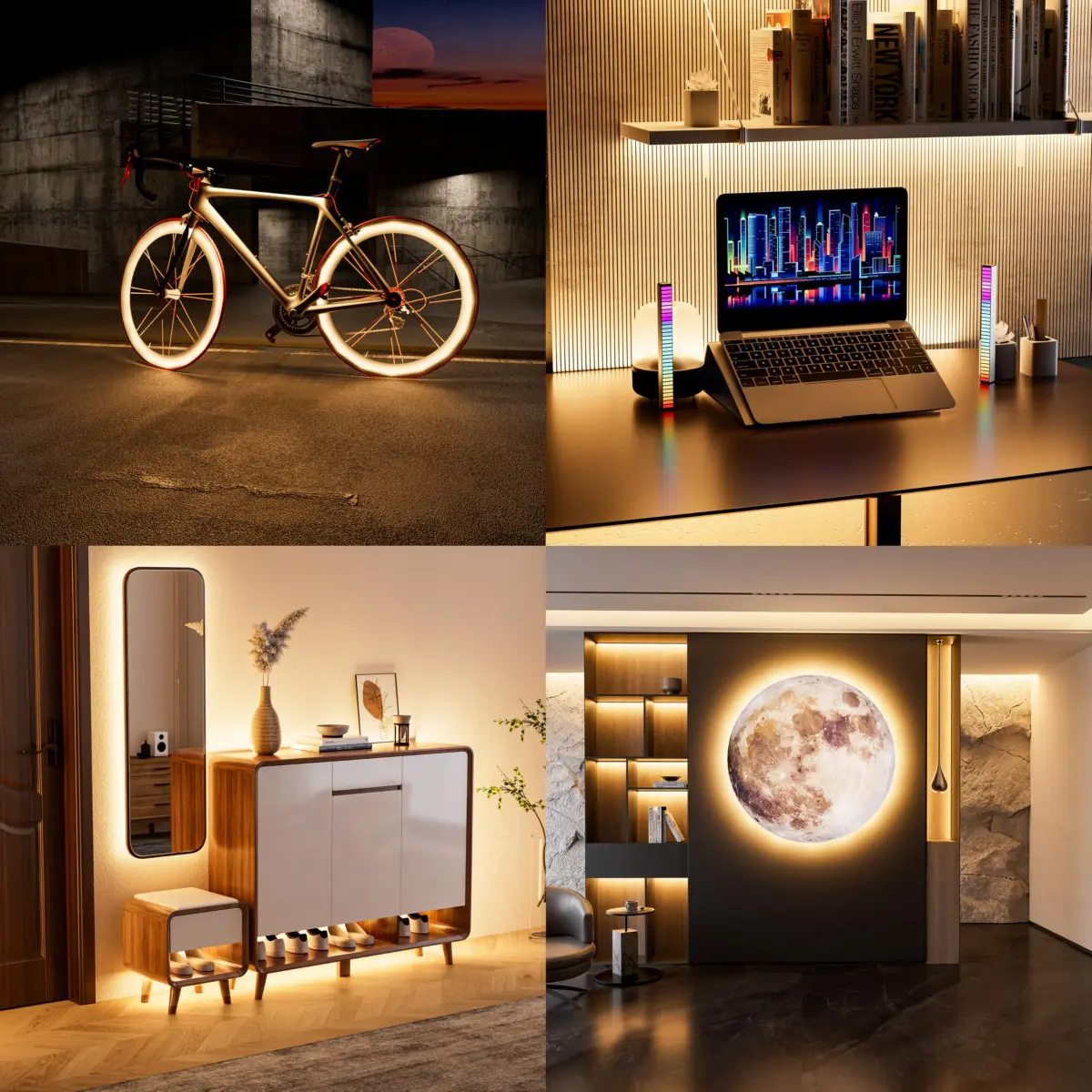 PAUTIX COB LED Strip Lights 2M (6.56ft) Warm White | Dotless Super Bright Dimmable USB Powered for TV Backlight, Under Cabinet, Bedroom, Kitchen Lighting - view 8