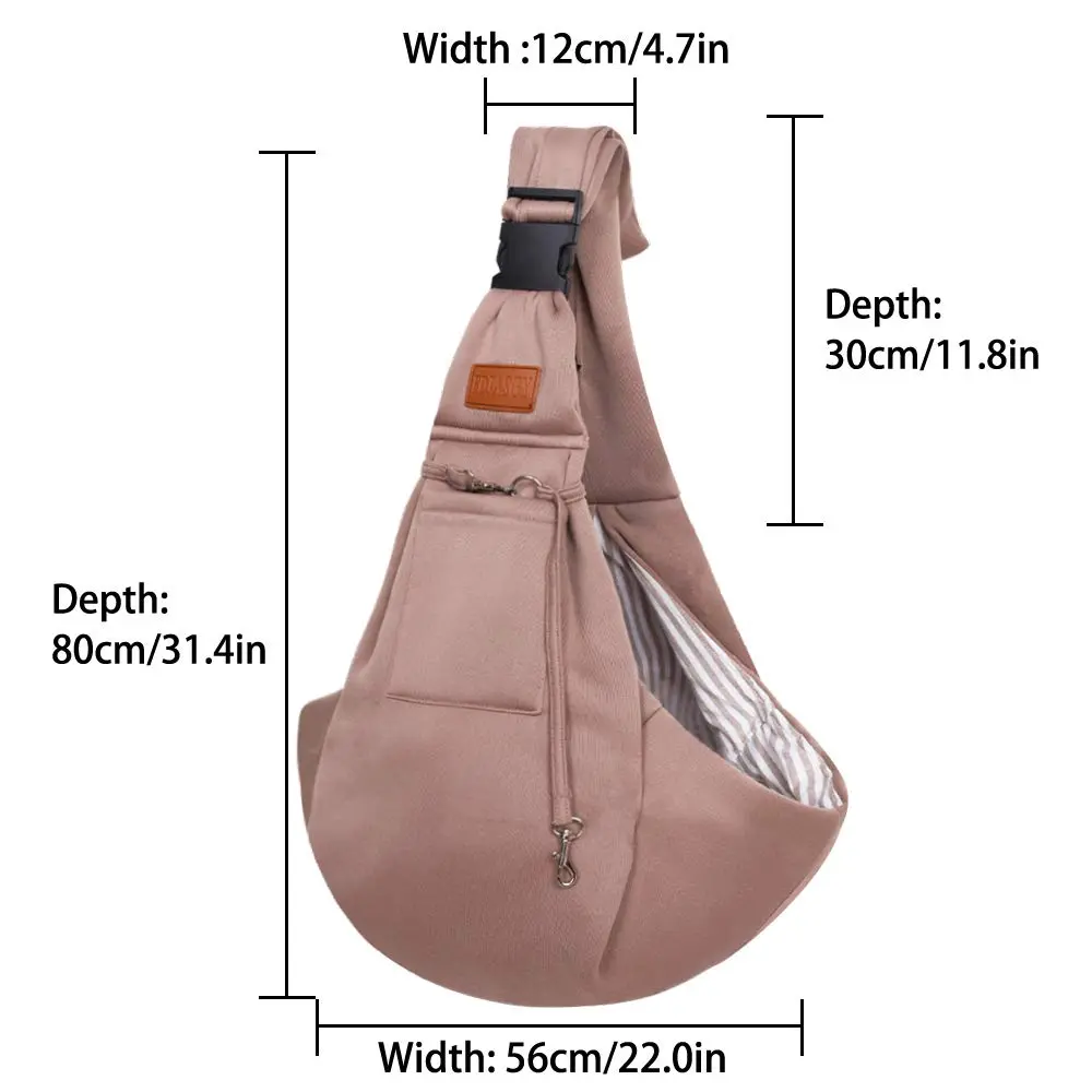 FDJASGY Small Dog Sling Carrier Khaki | Hands-Free Adjustable Pet Travel Bag for Outdoor Travel - view 4