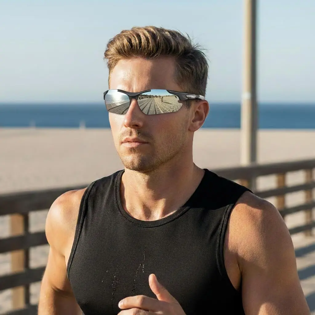 ATTCL Polarized Wrap Around Sunglasses for Men | TR90 Frame, UV400 Protection, 77mm Lens Width - view 8