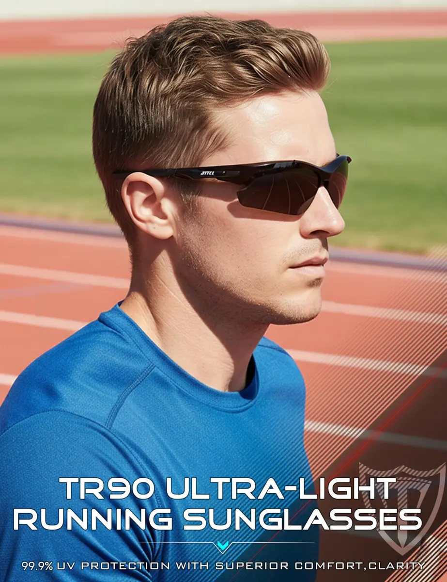 ATTCL Polarized Wrap Around Sunglasses for Men | UV400 Protection, TR90 Frame, 77mm Lens Width - view 9