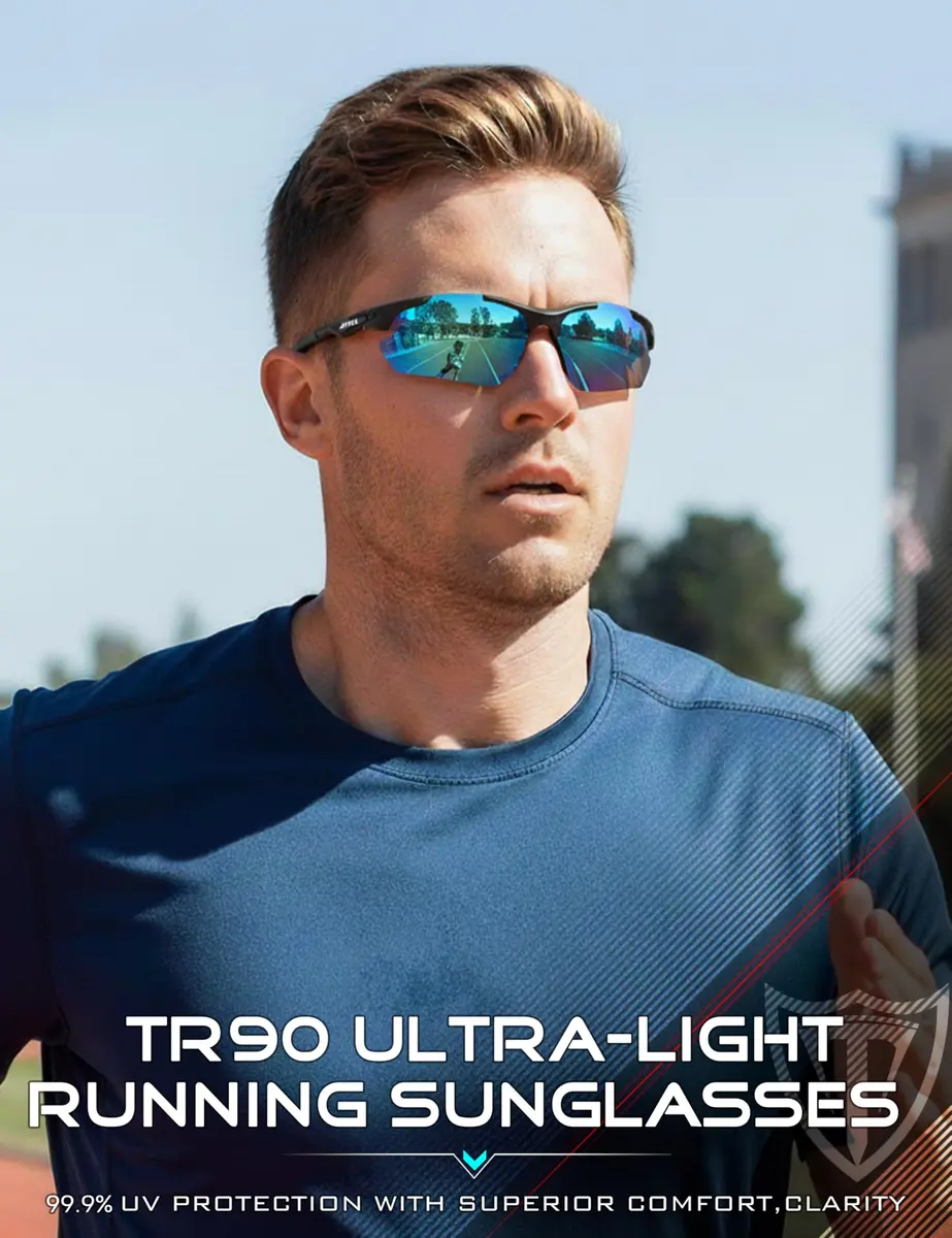 ATTCL Polarized Wrap Around Sunglasses for Men 77mm (2.4 in) | UV400 Protection, Anti-Glare Coating - view 9