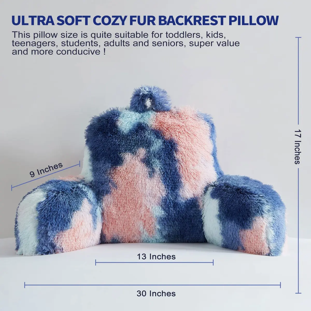 Ｂａｒｏｂｋｅ Bed Fluffy Fur Reading Pillow for Adults & Kids | Unisize, Support & Comfort in Bed or Chair - view 4