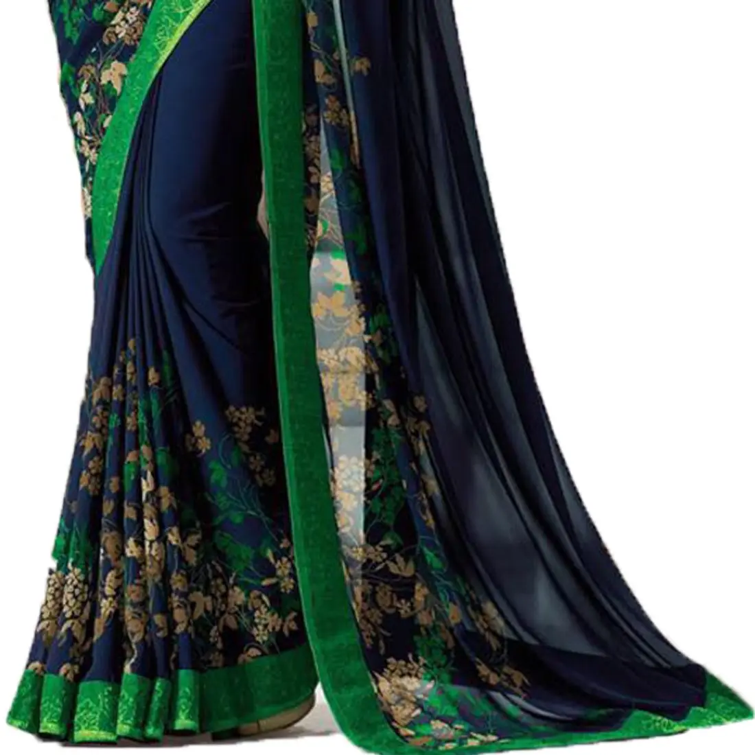 RAJESHWAR FASHION WITH RF Women's Pure Georgette Saree With Blouse Piece, Blue Green, One size - view 3