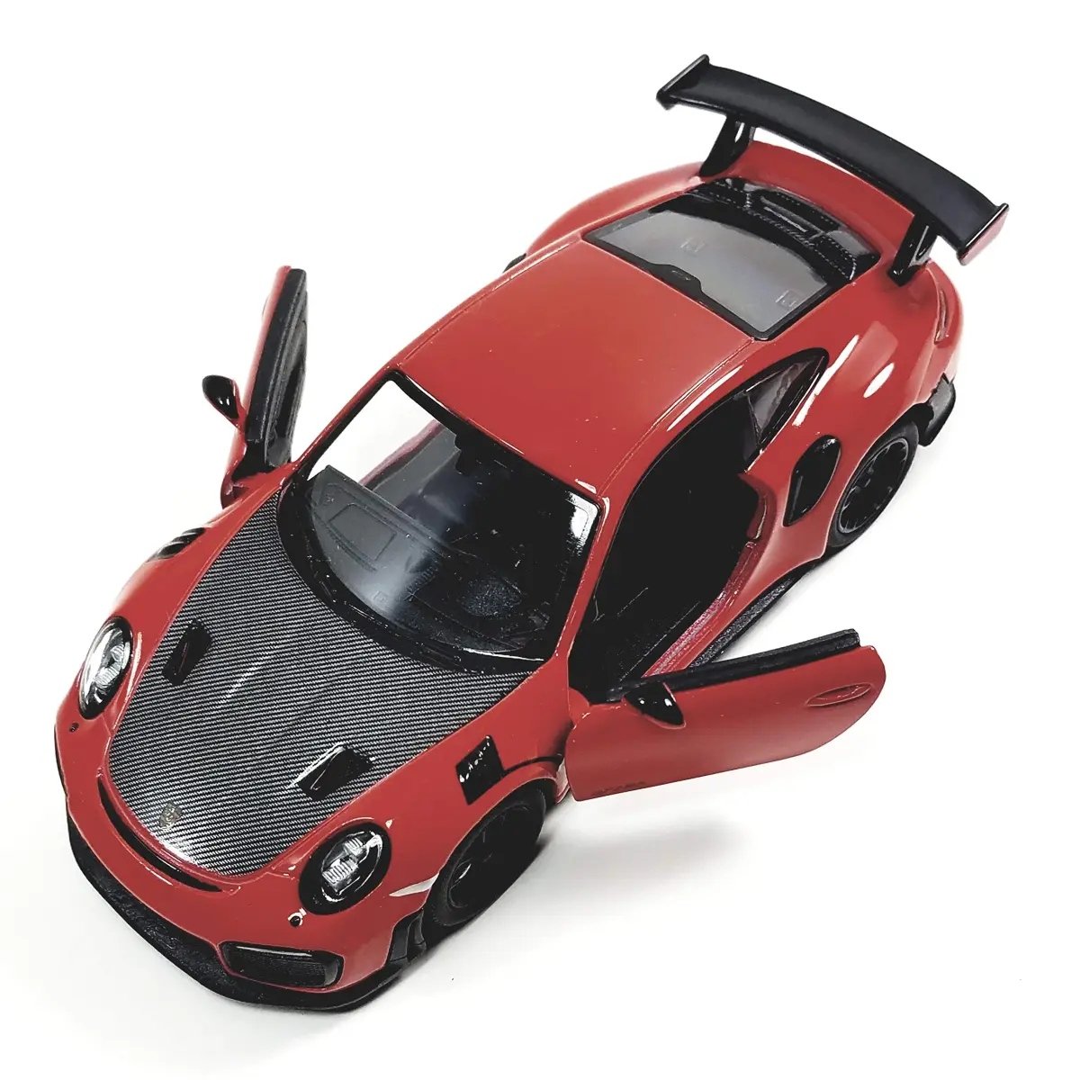 KiNSMART 2010 Porsche 911 GT2 RS 1:36 Scale 5 inch Die Cast Metal Model Toy Car (Red) | Functional Opening Doors & Pull-Back Motor Action - view 3