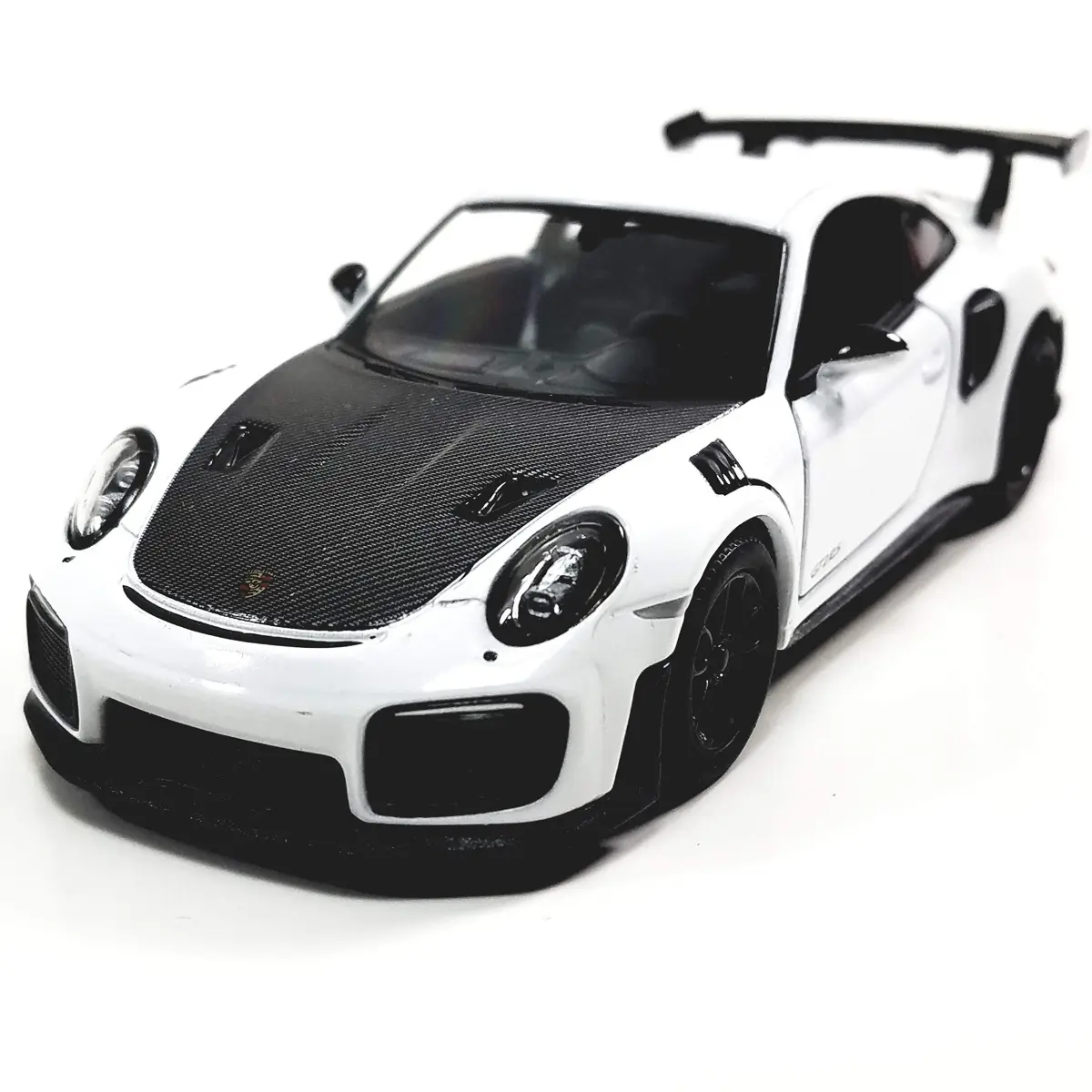 KiNSMART 2010 Porsche 911 GT2 RS 1:36 Scale 5" Die Cast Metal Model Toy Sports Car | White - view 2