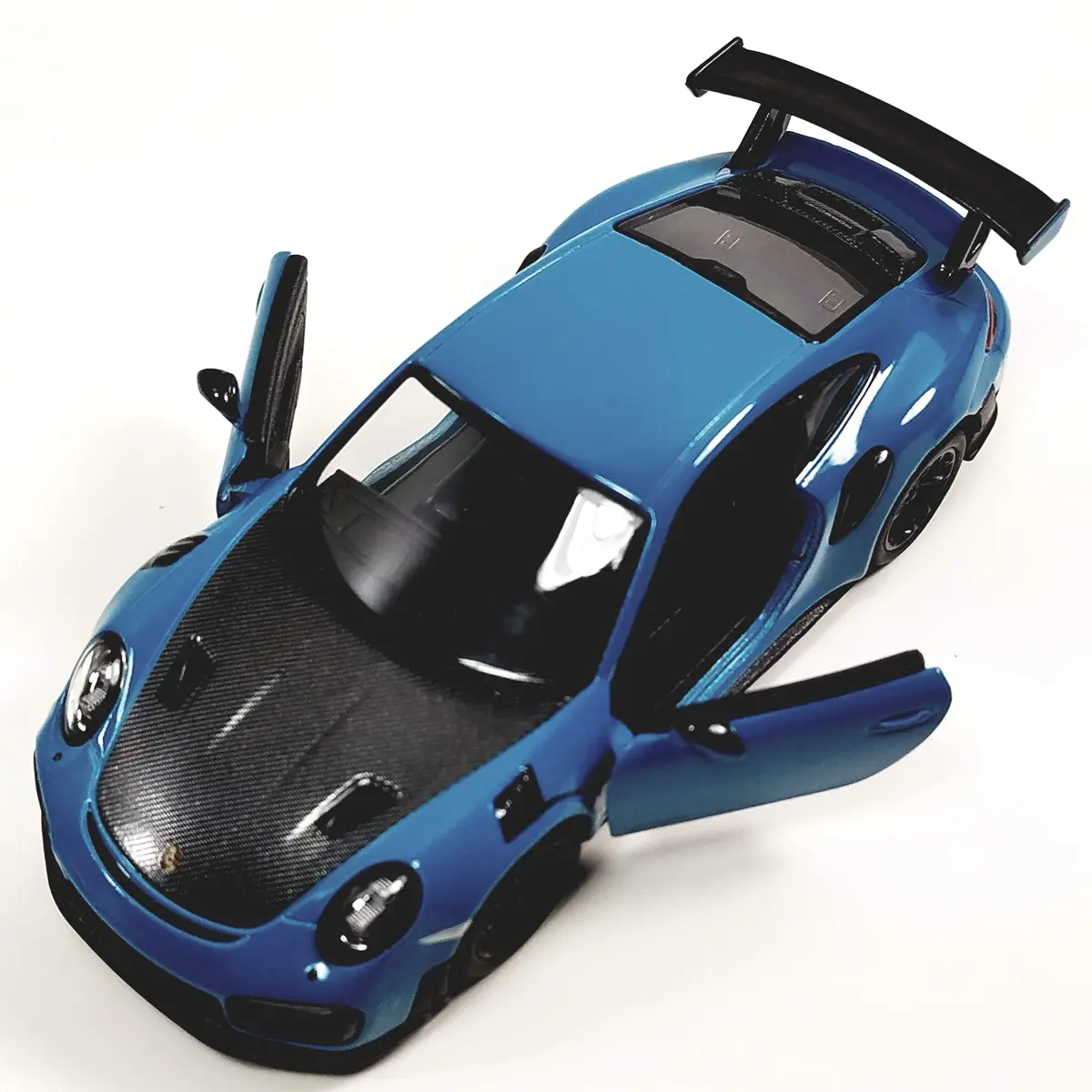 KiNSMART 2010 Porsche 911 GT2 RS Aqua Blue 1:36 Scale Diecast Metal Model Toy Car - view 3