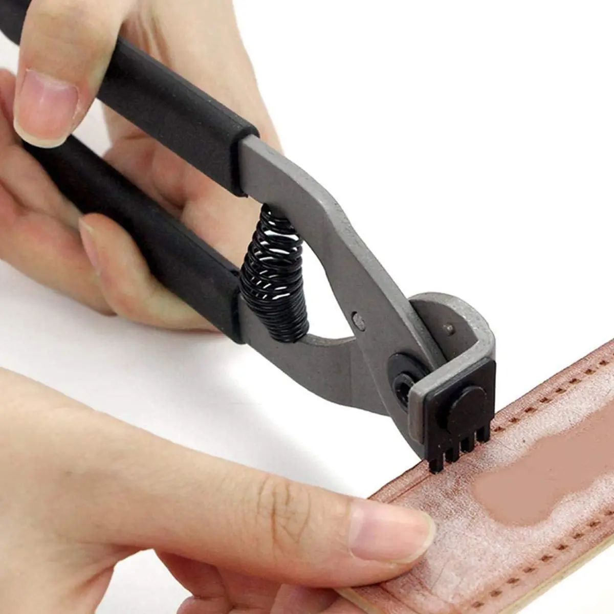 Terizger Leather Stitching Hole Punch Plier Clamp Cutter 4mm (4 Prong) | Heavy Duty Steel Tool for DIY Craft - view 4
