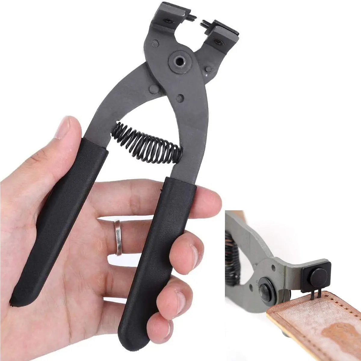 Terizger 2 Prong Leather Hole Punch Pliers 17cm (6.7in) | Silent DIY Craft Tool - view 4