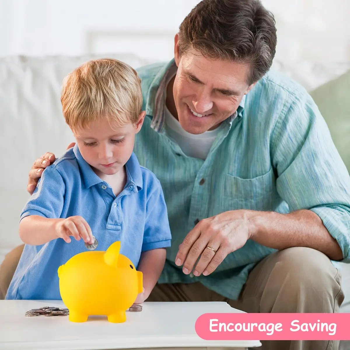 PJDRLLC Piggy Bank for Kids - Unbreakable Plastic Money Bank - Medium Size | Toddler Tough, Bright Colors, 2-7 Years - view 3