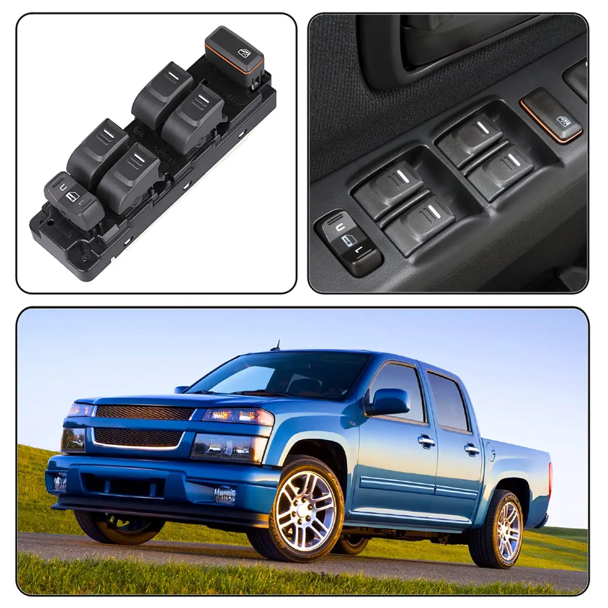 Obaee Driver Master Power Window Switch for Chevy Colorado GMC Canyon Hummer H3 H3T (Front Left Driver Side) - view 7