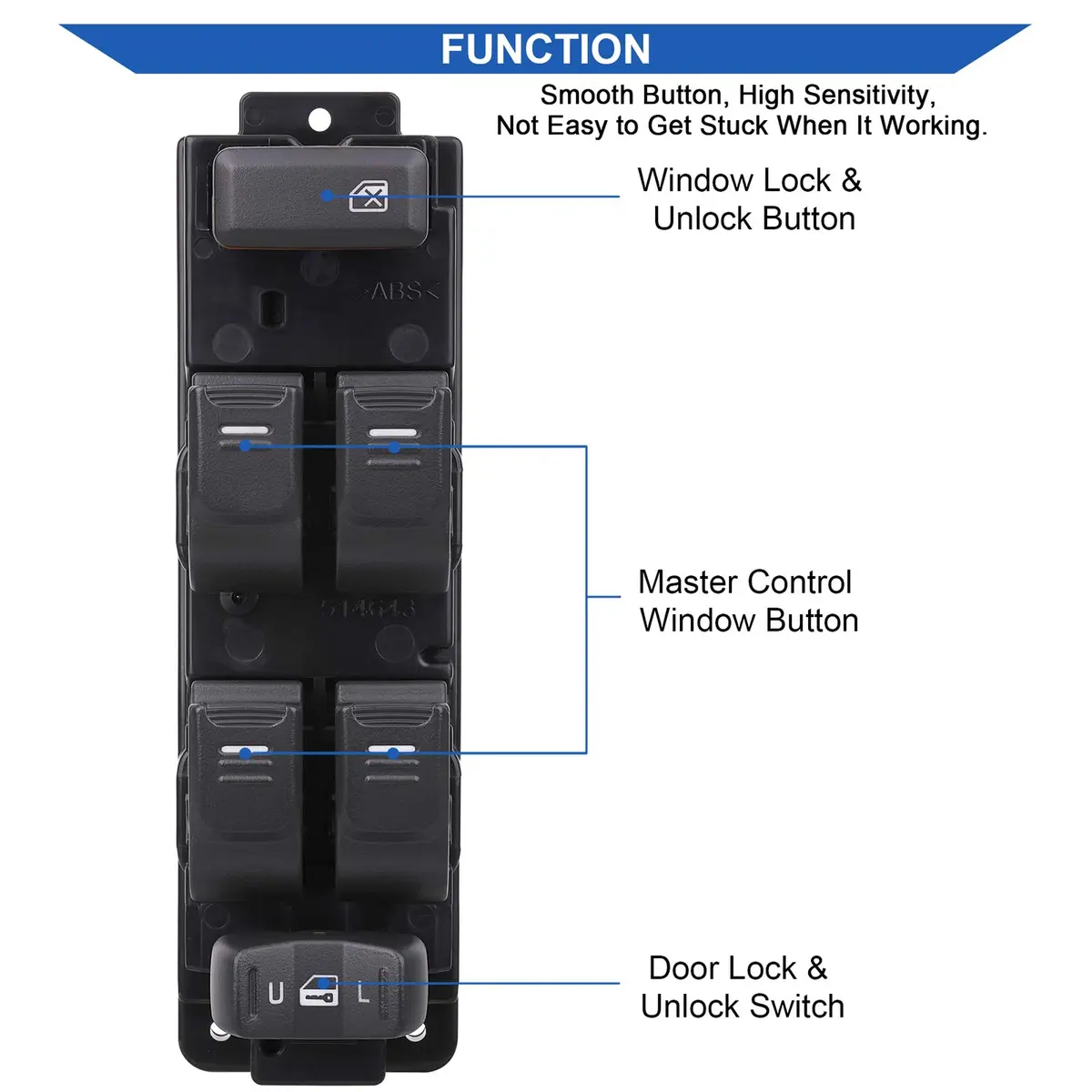 Obaee Driver Master Power Window Switch for Chevy Colorado GMC Canyon Hummer H3 H3T (Front Left Driver Side) - view 3