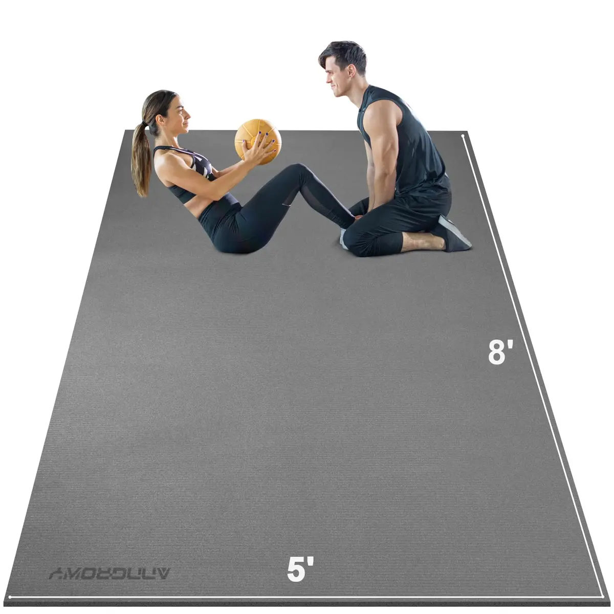 anngrowy 8' x 5' Exercise Mat | Extra Large Non-Slip Workout Floor Cover - main product image