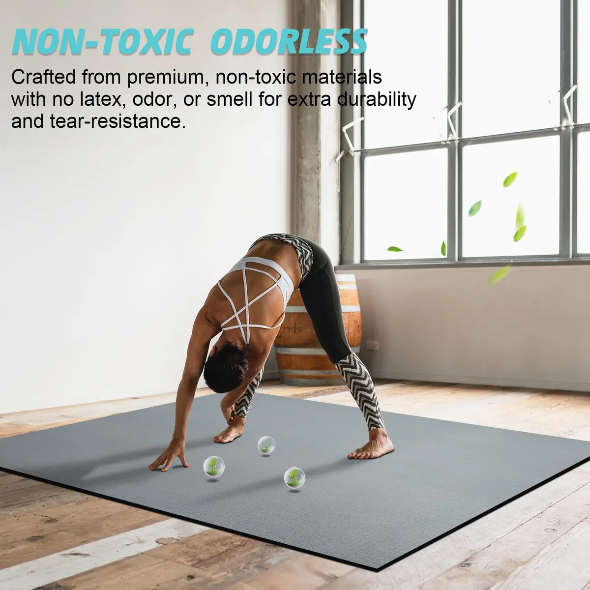 anngrowy 8' x 5' Exercise Mat | Extra Large Non-Slip Workout Floor Cover - view 6