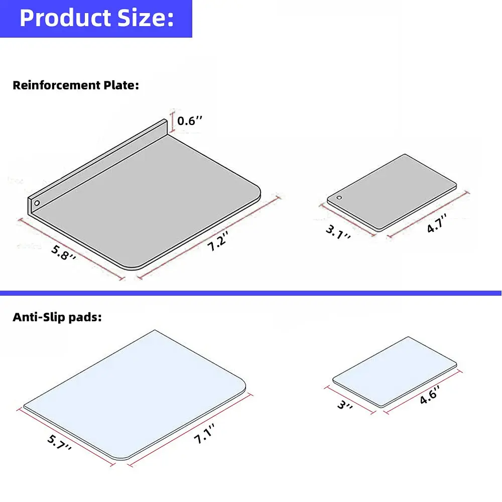 LZKZPY Steel Monitor Mount Reinforcement Plate | Universal Desk Mount Support (70-120 chars) - view 3