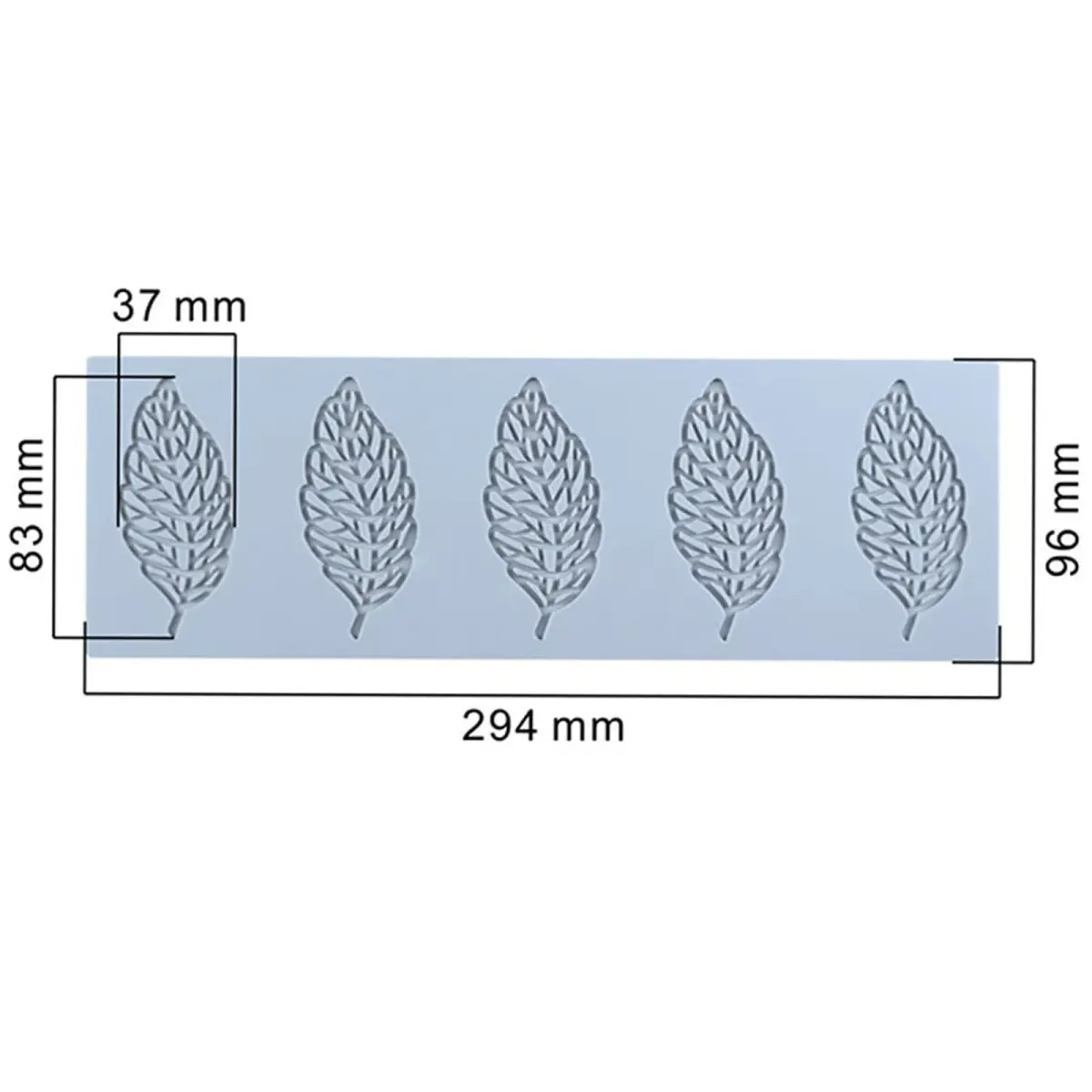 QLINLEAF Hollow Leaf Silicone Mold for Chocolate & Candy | 29.2cm x 9.6cm x 1.1cm - view 2