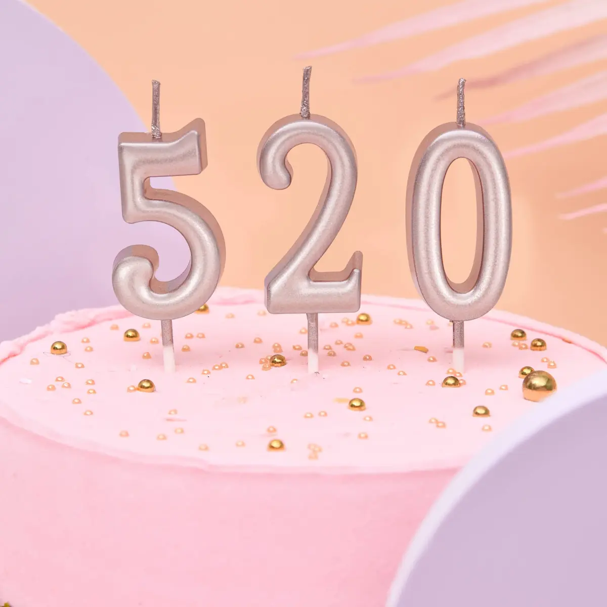 PHD CAKE Rose Gold Numeral Birthday Candles 0-9 (10 Pieces, 10.99 cm / 4.33 inches) | Glitter Cake Topper for Celebrations - view 2