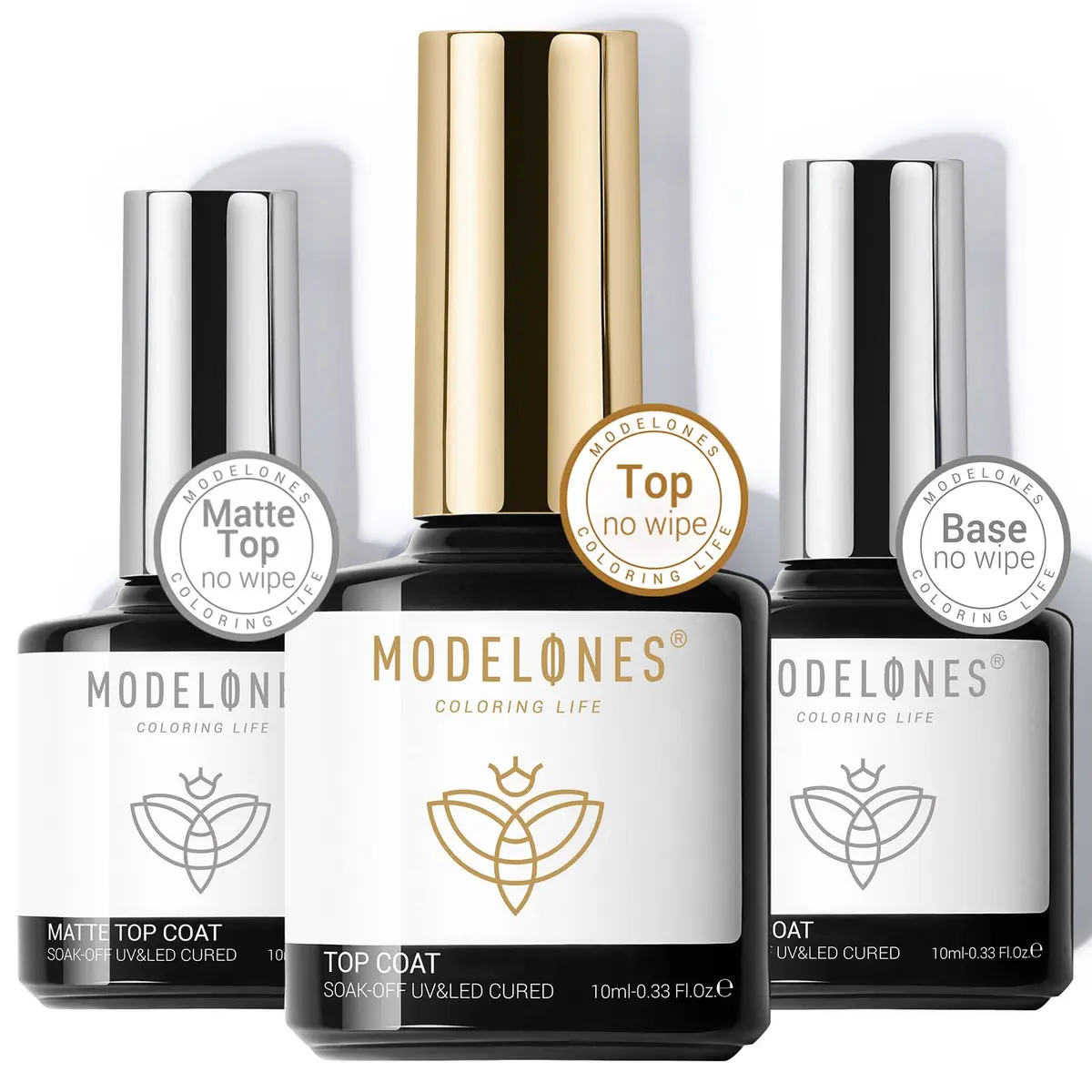 modelones Gel Top Base Coat Set No Wipe Clear Gel Polish Glossy Matte | Long Lasting & Versatile (70-120 chars) - main product image