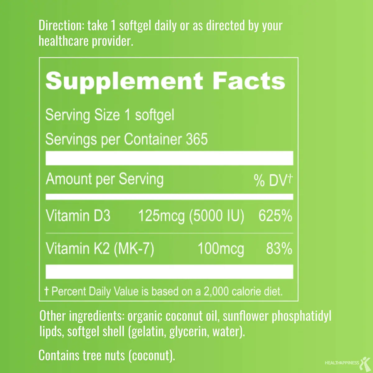 UpNourish Liposomal D3 K2 MK-7 365 Softgels | Organic Coconut Oil for Bone & Immunity - view 5