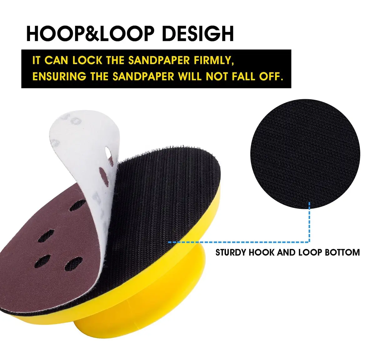 S SATC 5 Inch Sanding Blocks (2-Pack) | Hook and Loop Hand Sanding for Woodworking & Crafts - view 3