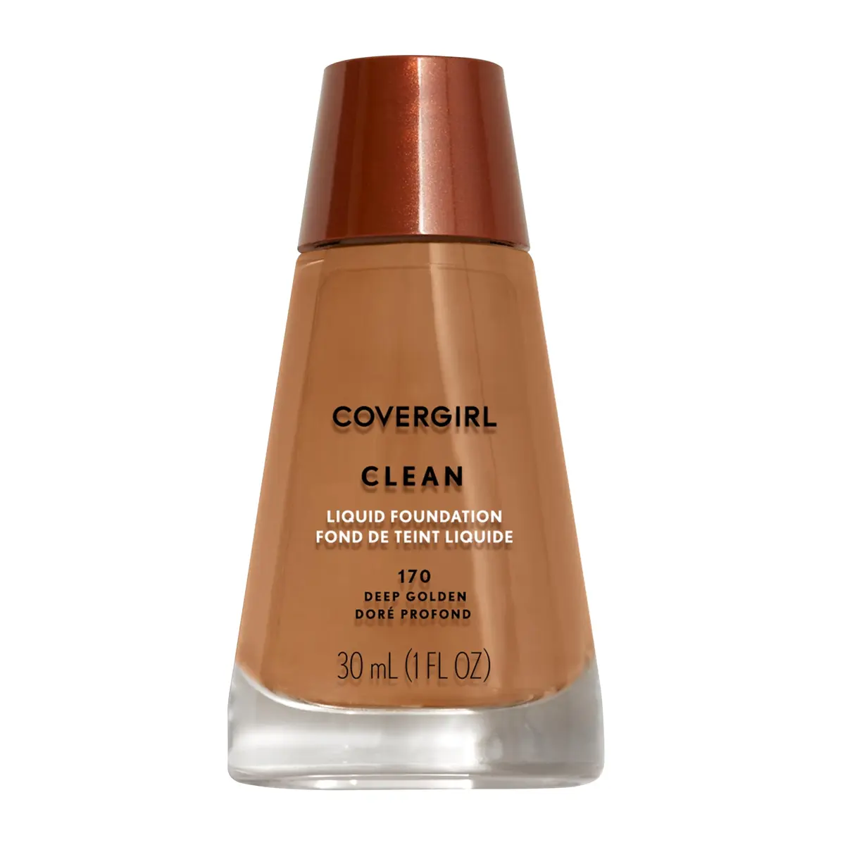 COVERGIRL Clean Liquid Foundation, Deep Golden 170 | Natural, Lightweight & Cruelty-Free (70-120 chars) - main product image