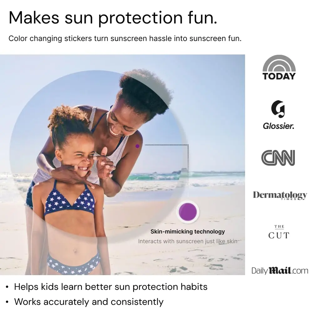 SPOTMYUV Sunscreen Stickers, UV Detection SPF Indicator Dots, 48 Count | Real-Time Sun Safety Monitoring - view 6