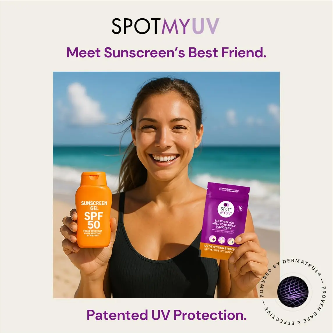 SPOTMYUV Sunscreen Stickers, UV Detection SPF Indicator Dots, 48 Count | Real-Time Sun Safety Monitoring - view 2