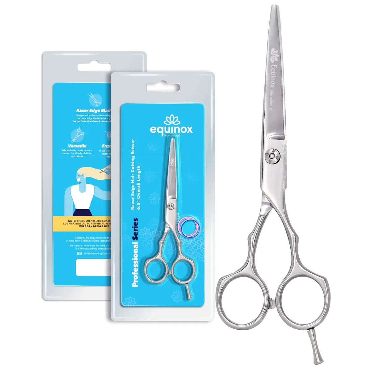 Equinox Razor Edge Series Professional Hair Scissors 6.5” | Japanese Stainless Steel Precision - main product image