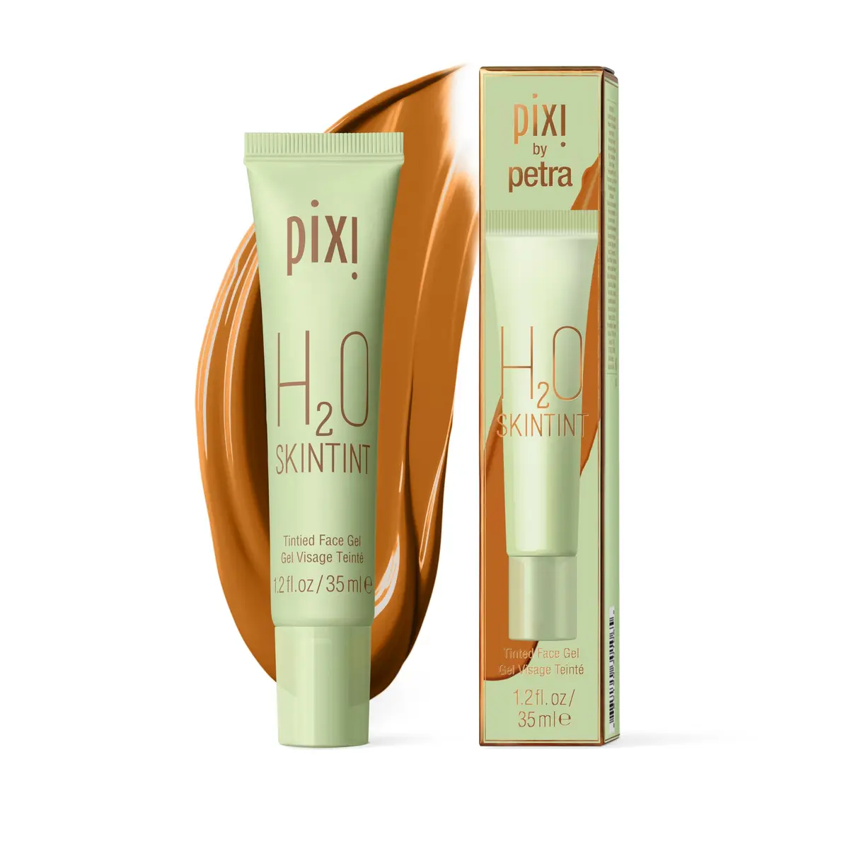 Pixi H2O SkinTint | Tinted Face Gel Moisturizer | Hydrating Coverage with Hyaluronic Acid | Evens Skin Tone & Reduces Redness | Oil-Free Dewy Finish | Mocha | 1.2 fl oz - main product image