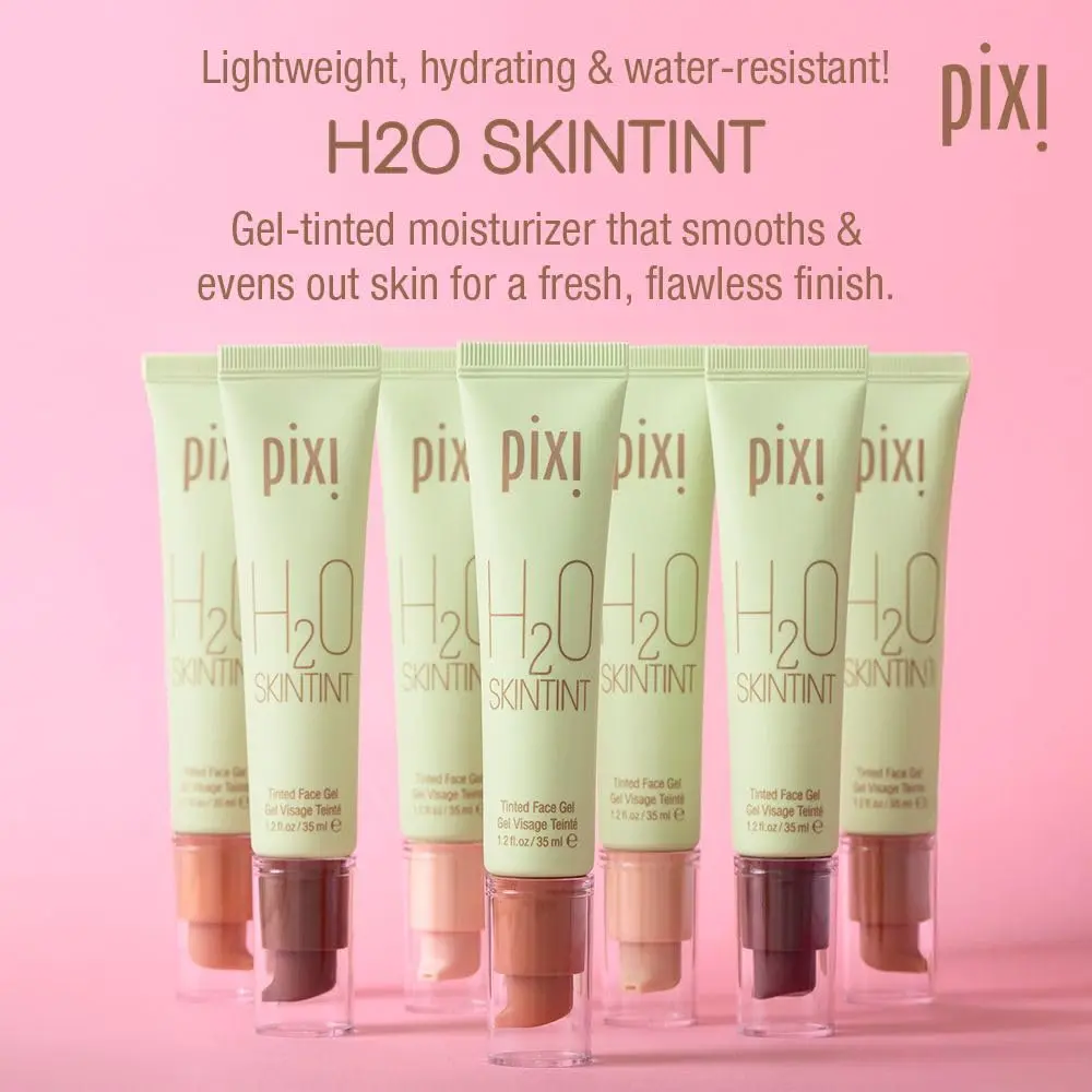 Pixi H2O SkinTint | Tinted Face Gel Moisturizer | Hydrating Coverage with Hyaluronic Acid | Evens Skin Tone & Reduces Redness | Oil-Free Dewy Finish | Mocha | 1.2 fl oz - view 2