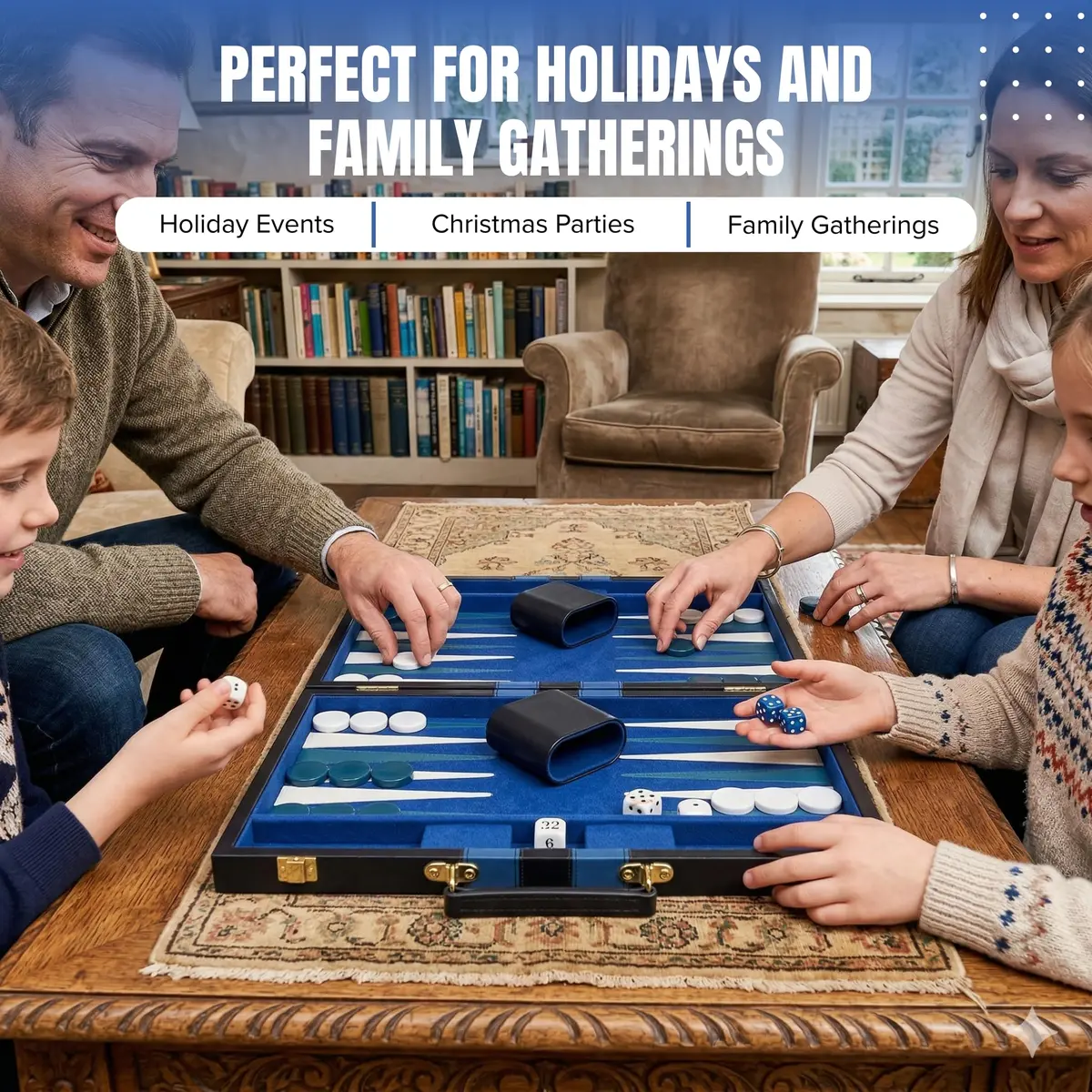 Crazy Games Premium Backgammon 11" Small Blue - Travel Board Game for Adults & Kids - view 8