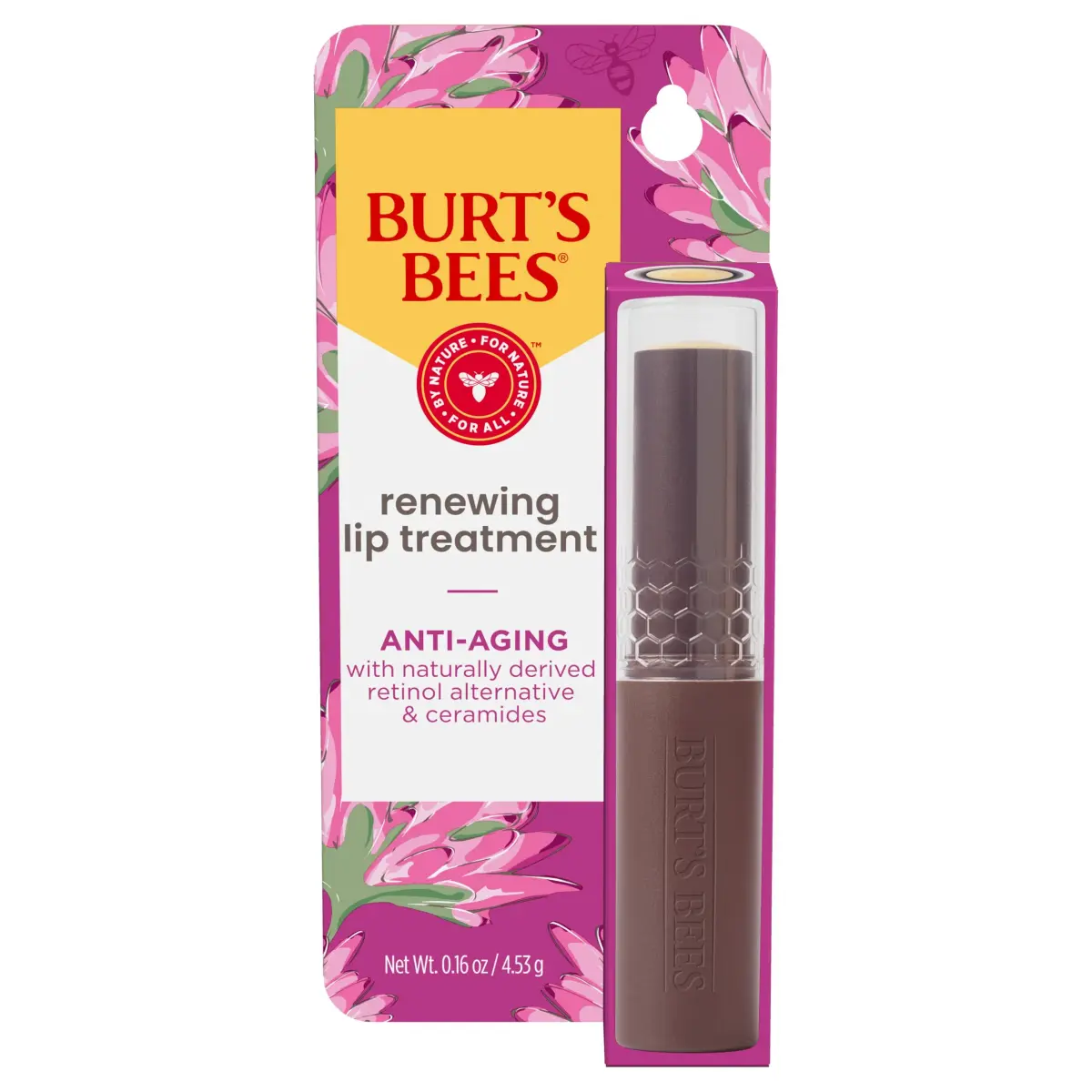 Burt's Bees Renewing Lip Treatment 0.16 oz (4.54 g) | Natural Retinol Alternative & Ceramides for Hydrated Lips - main product image
