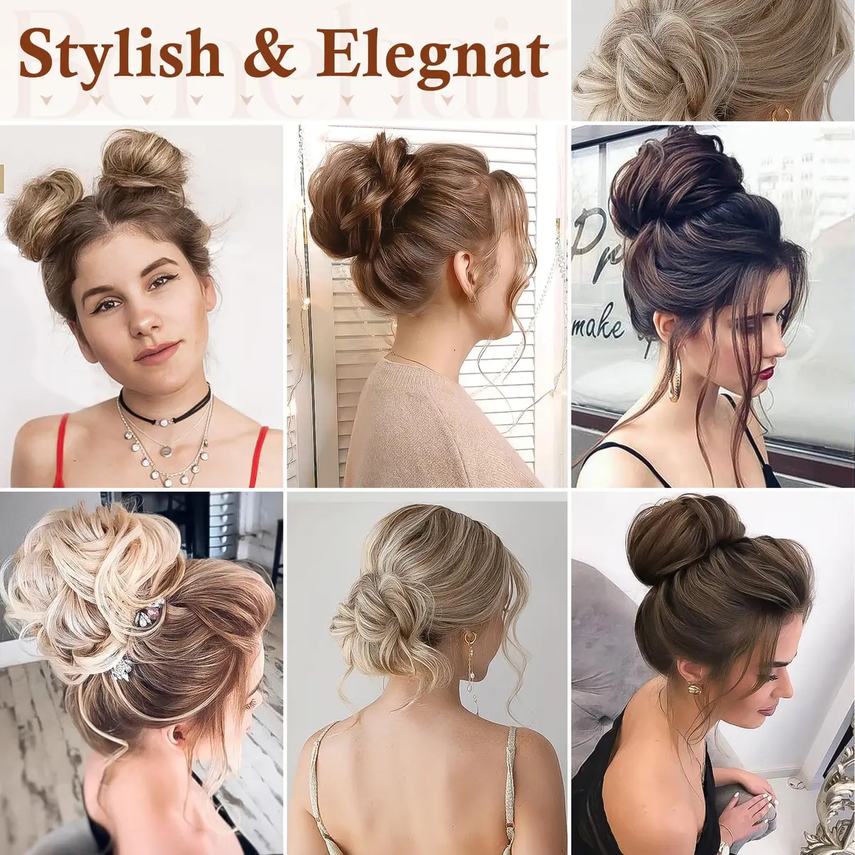Benehair Messy Bun Hair Piece Scrunchy Updo Hair for Women 50g | Fluffy Wavy Synthetic Hair Bun - view 5