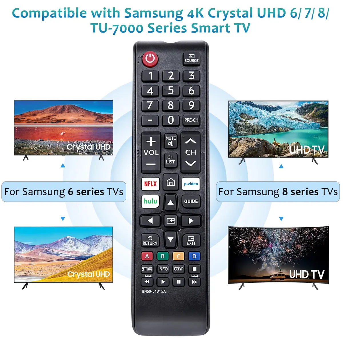 LOUTOC Replacement BN59-01315A Remote Control for Samsung 4K Smart TV | Infrared Universal Control - view 4
