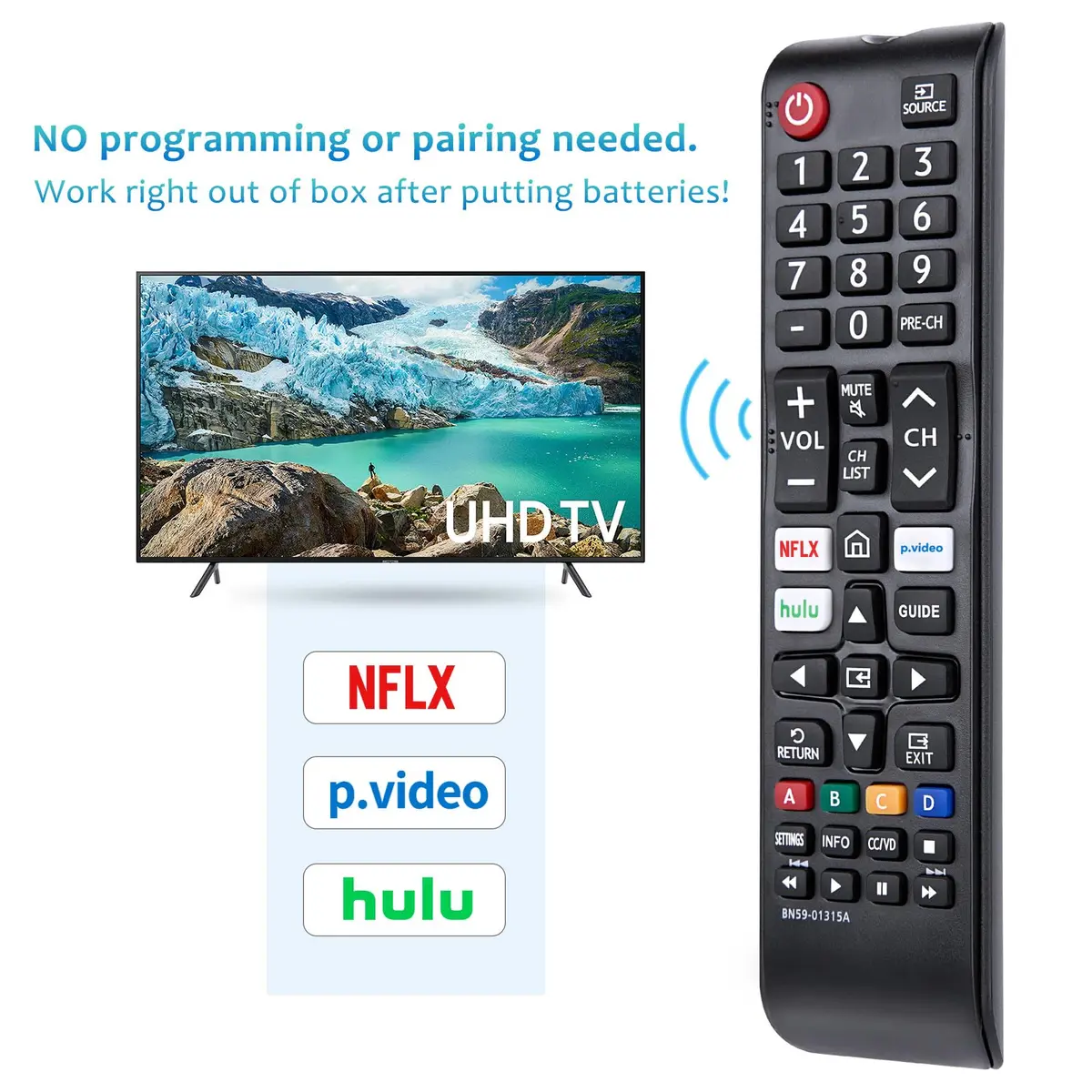 LOUTOC Replacement BN59-01315A Remote Control for Samsung 4K Smart TV | Infrared Universal Control - view 5