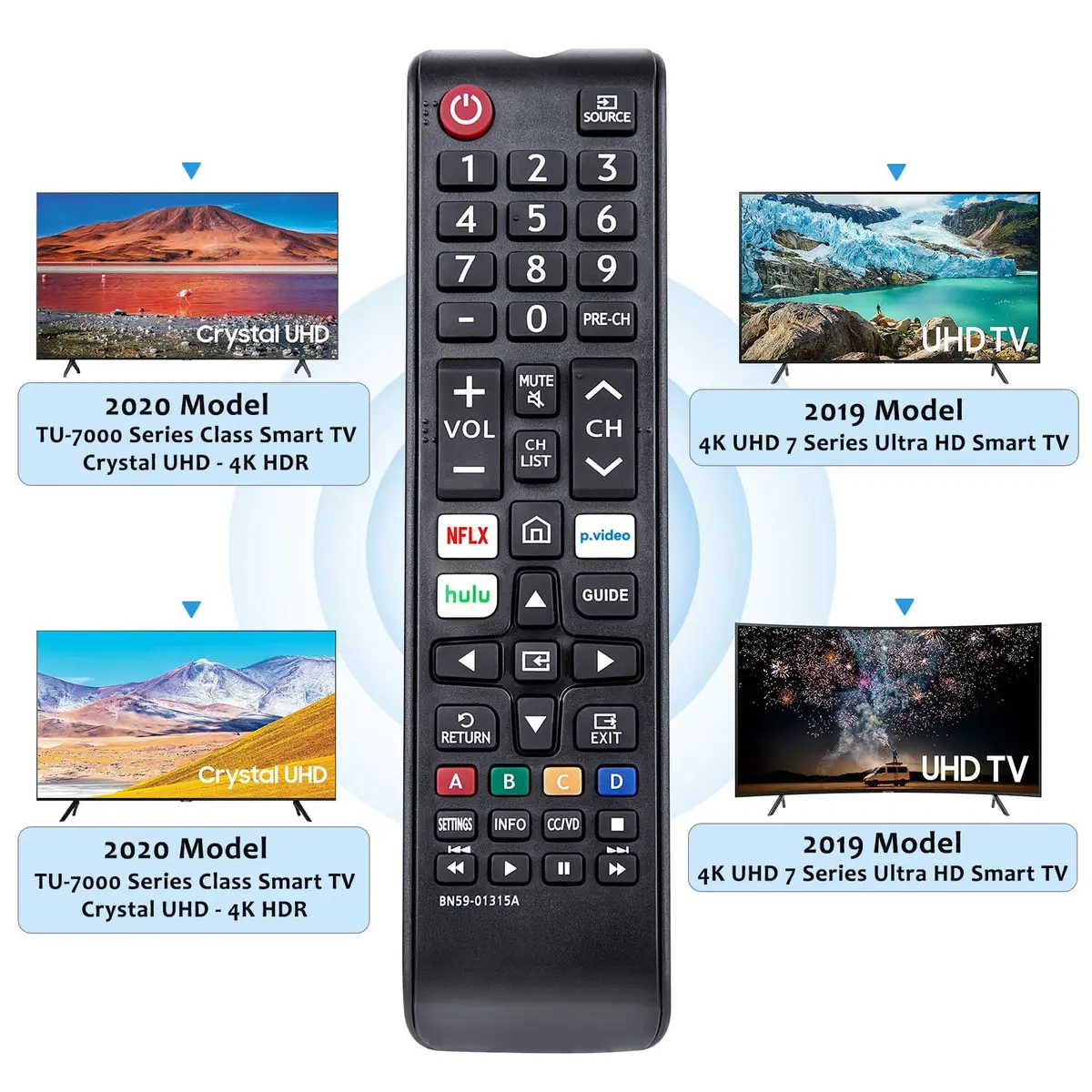 LOUTOC Replacement BN59-01315A Remote Control for Samsung 4K Smart TV | Infrared Universal Control - view 3