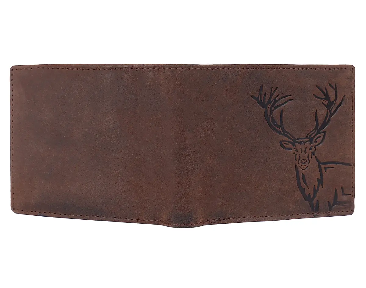 LONDON ALLEY Elk Vintage Brown Leather Wallet For Men, 6 Card Slots, RFID Blocking | Handcrafted Genuine Leather - view 6