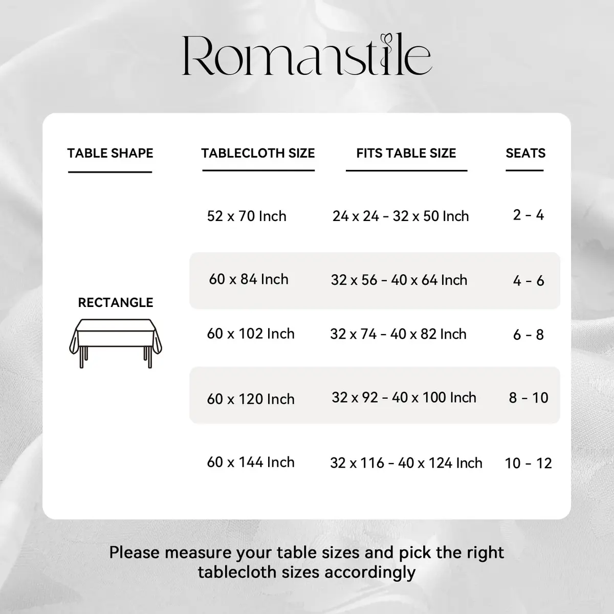 Romanstile Jacquard Rectangle Tablecloth 60 x 84 Inch | Elegant Floral Design, Water-Resistant, Stainproof (100% Polyester) - view 6