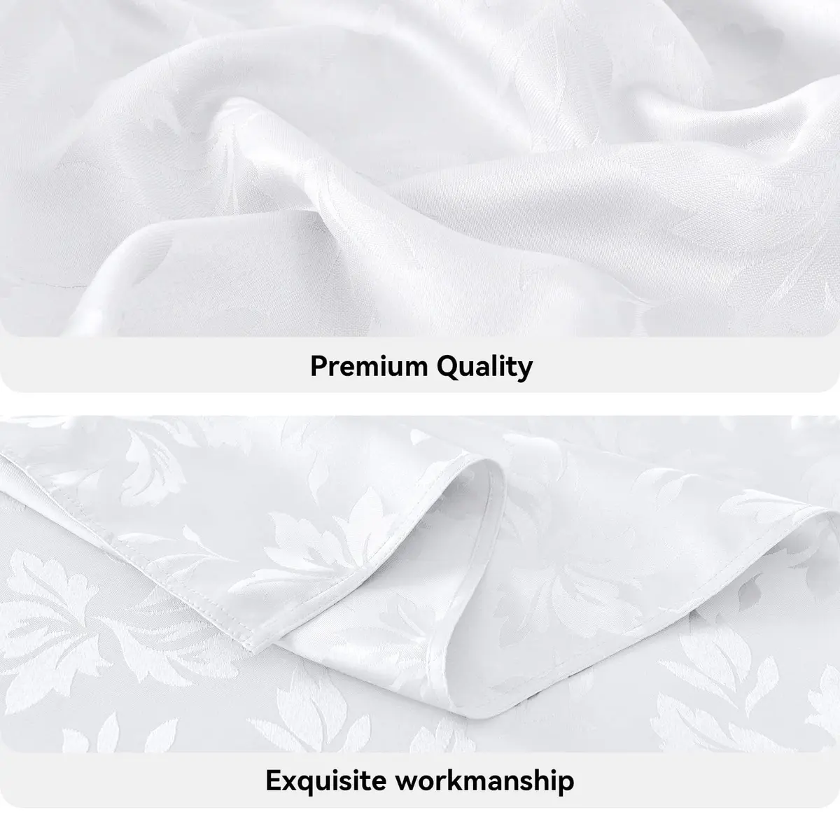 Romanstile Jacquard Rectangle Tablecloth 60 x 84 Inch | Elegant Floral Design, Water-Resistant, Stainproof (100% Polyester) - view 4