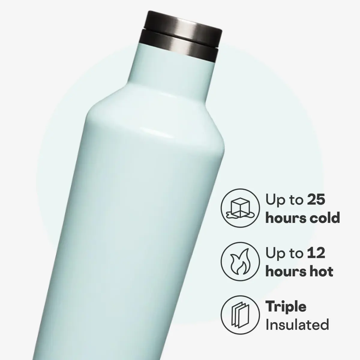 Corkcicle Classic Canteen 740ml (25 oz) Triple Insulated Bottle | Keeps Drinks Cold 25 Hrs, Hot 17 Hrs - view 3