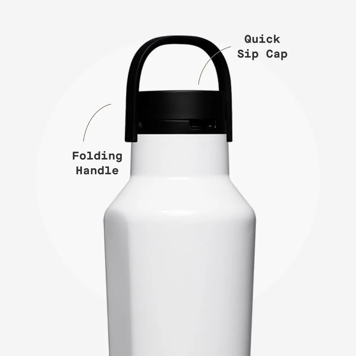 Corkcicle Sport Canteen 20 oz Triple Insulated Bottle Gloss White | Keeps Drinks Cold 25H & Hot 12H - view 5