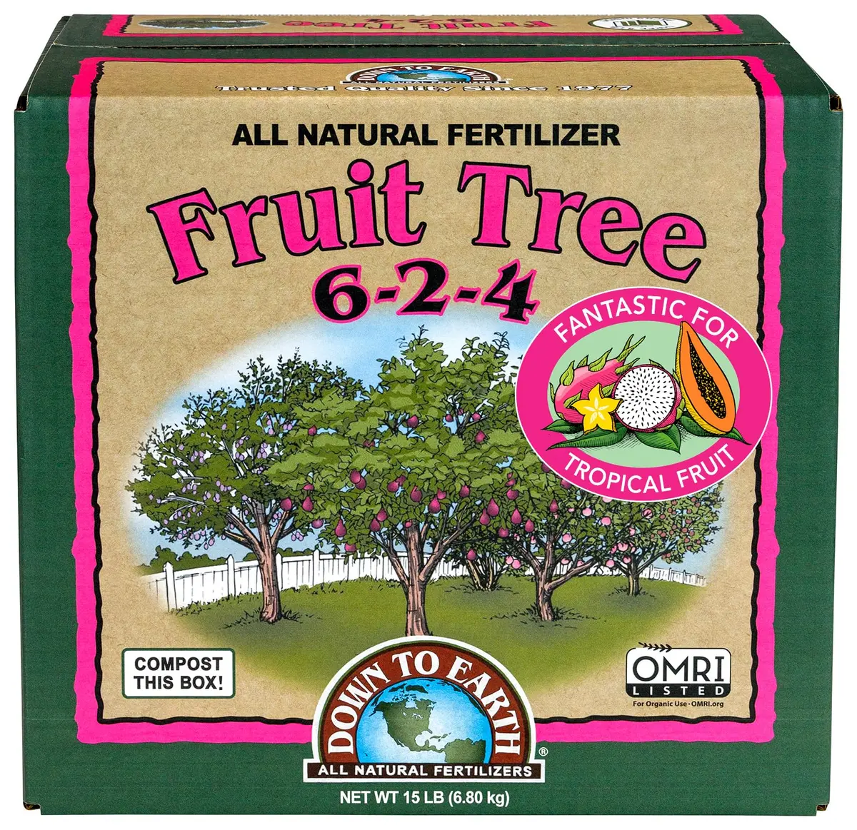 Down To Earth All Natural Fertilizers Organic Fruit Tree 15 lb | OMRI Listed for Organic Gardening - main product image