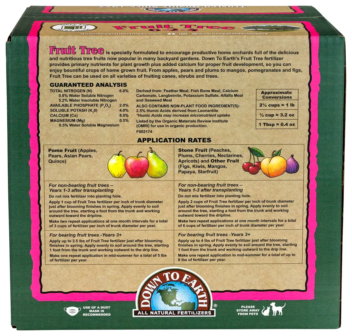 Down To Earth All Natural Fertilizers Organic Fruit Tree 15 lb | OMRI Listed for Organic Gardening - view 2