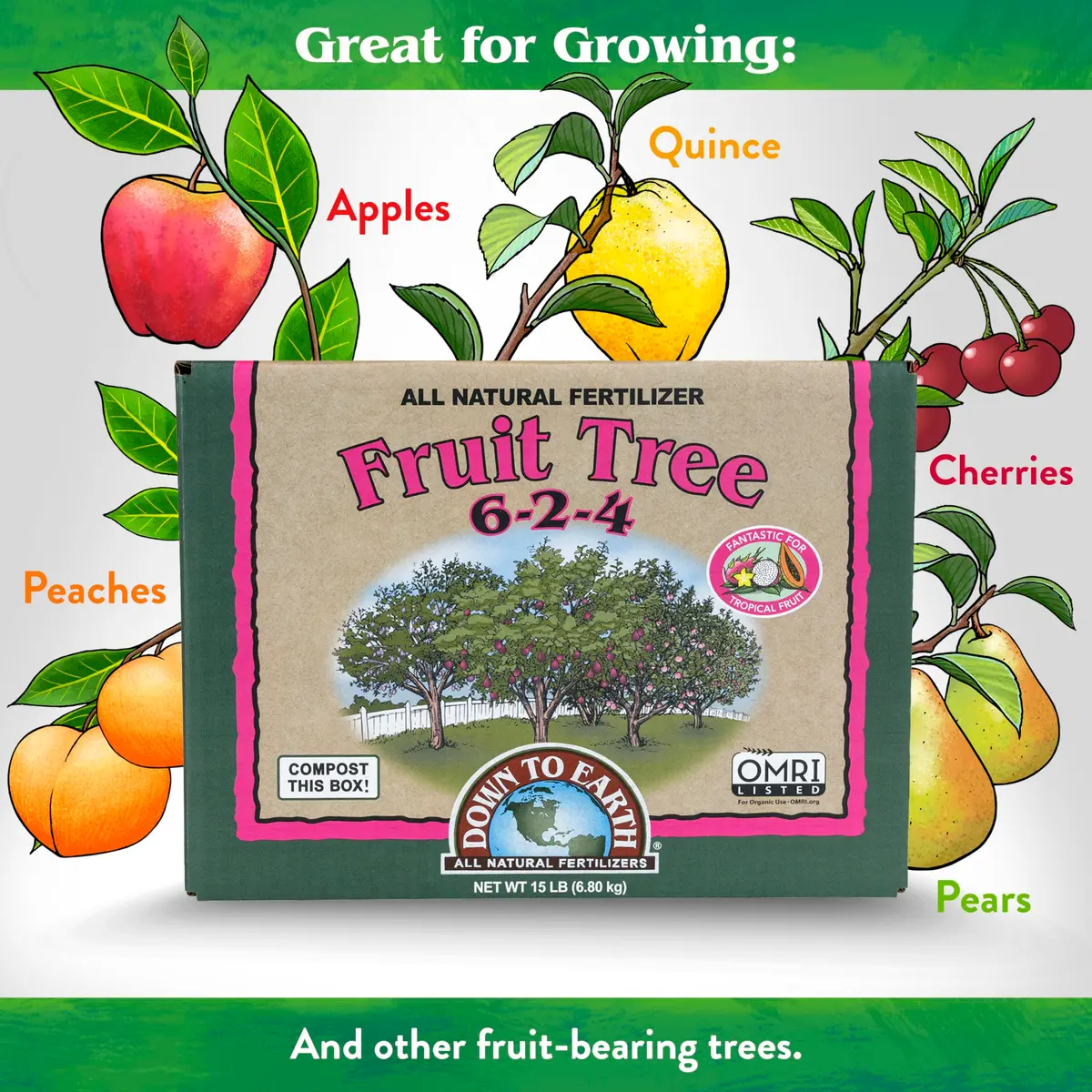Down To Earth All Natural Fertilizers Organic Fruit Tree 15 lb | OMRI Listed for Organic Gardening - view 3