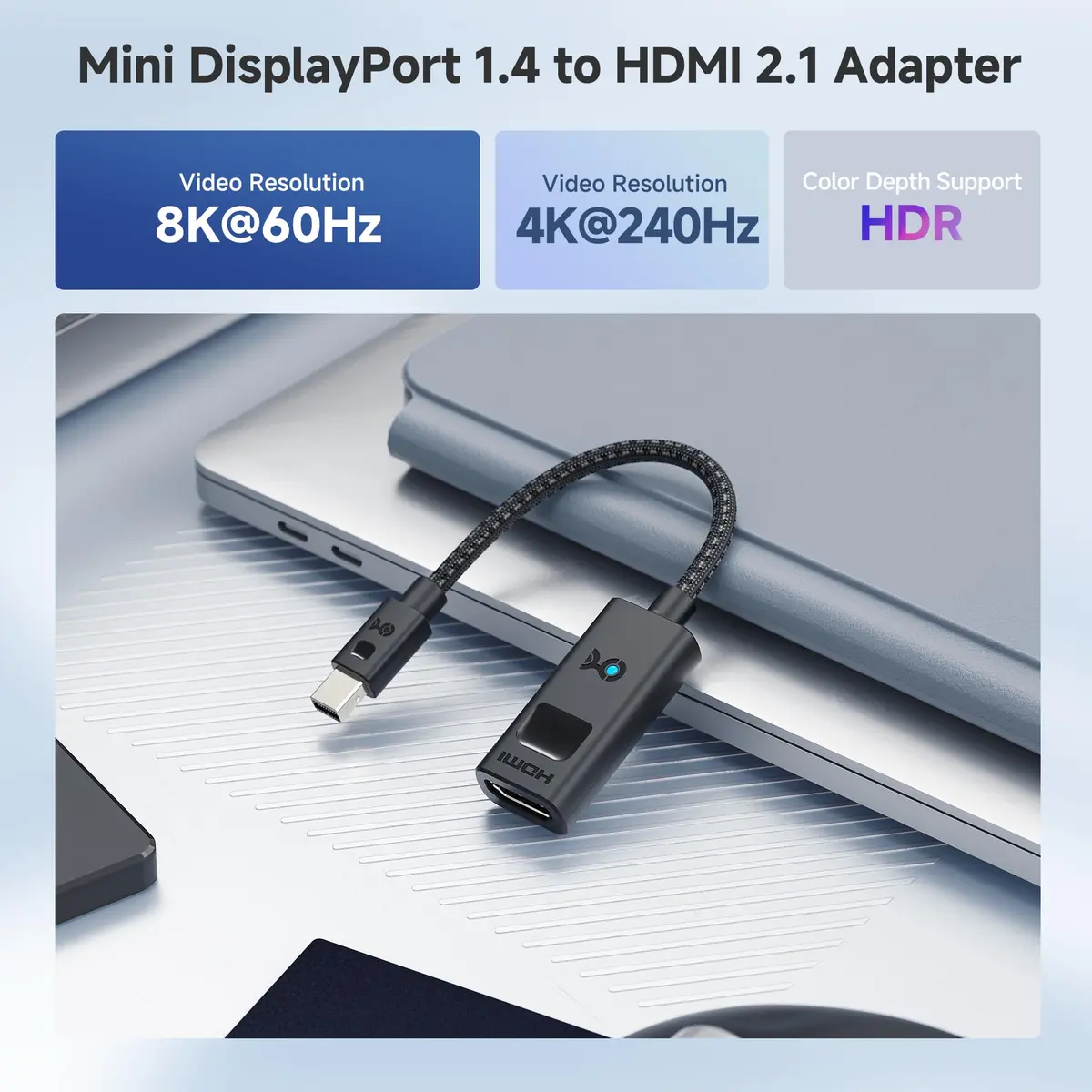 Cable Matters Active 8K Mini DisplayPort 1.4 to HDMI 2.1 Adapter, Black | Connects Mini DP/Thunderbolt to HDMI 2.1 Displays - view 2