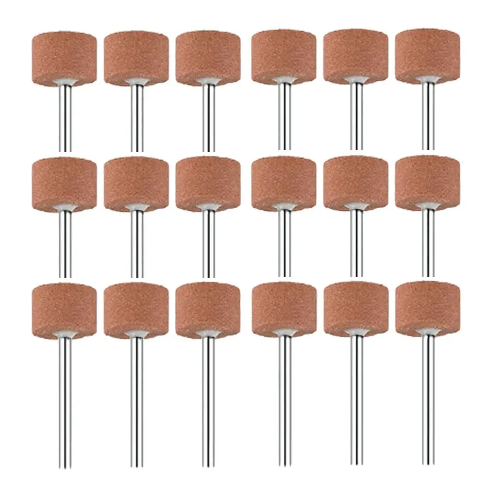 Luo ke 18pcs 1/8'' Shank Rotary Grinding Stones for Metal & Glass | Coarse 120 Grit, Red Corundum, Cylindrical Shape - main product image